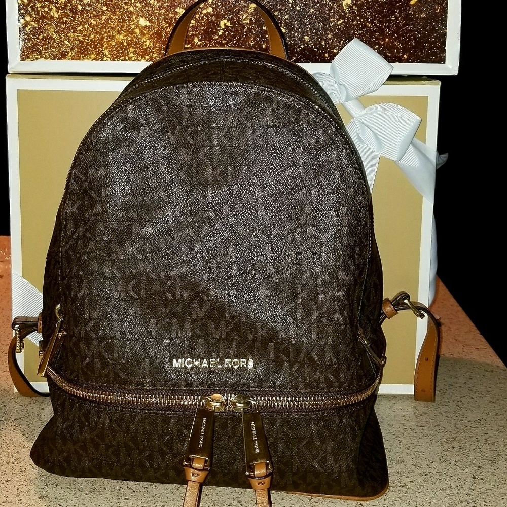 Authentic Michael Kors Backpack - Brown Rhea